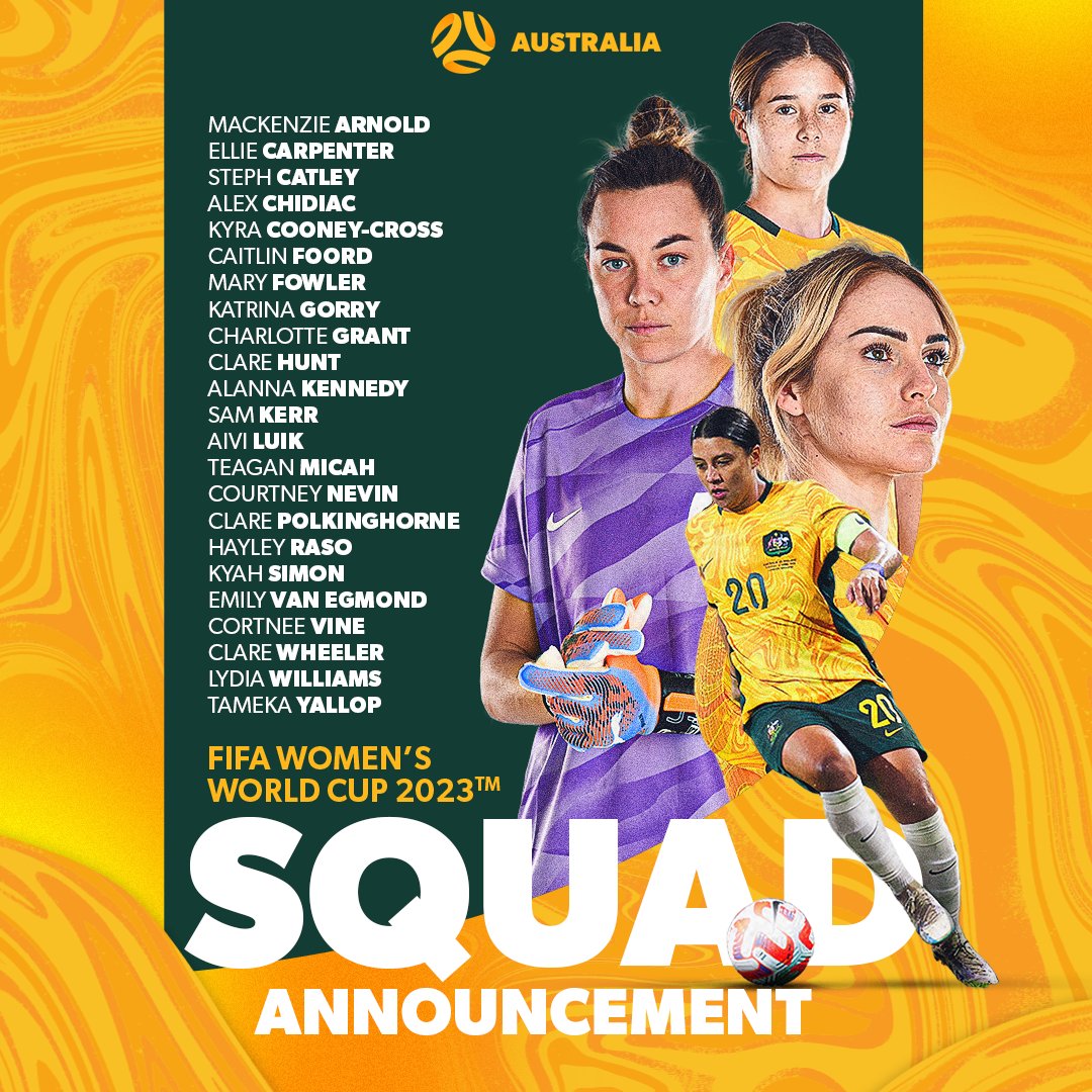 🌏🏆SQUAD: 𝐀𝐍𝐍𝐎𝐔𝐍𝐂𝐄𝐃.

Introducing our 23-player squad for the #FIFAWWC - ready to give it our all on home soil!

#TilitsDone