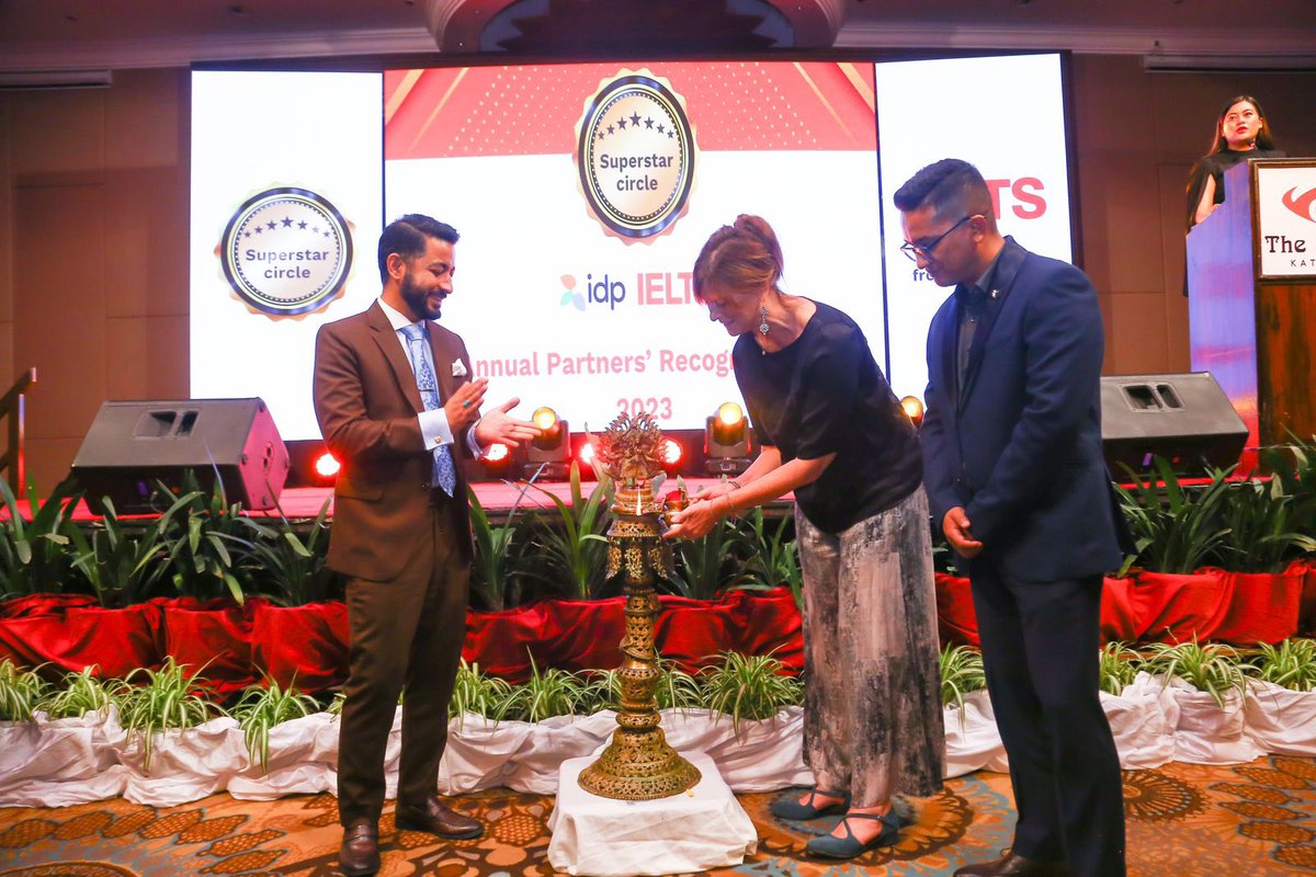 AusAmbNP's tweet photo. Congratulations @IdpNepal @idpieltsnepal and your fantastic IELTS partners for all that you do to support Nepali students taking up study opportunities in 🇦🇺. I was delighted to join your awards night, recognising the great contribution of IELTS consultancies. https://t.co/JPCl1B0Mpz