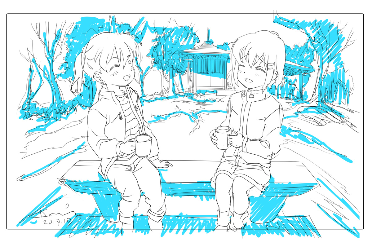 16:9のカンバスで描くと、人物を縦に収めるのに圧縮しないといけなくなるから、強制的に覚えるのでオススメです 