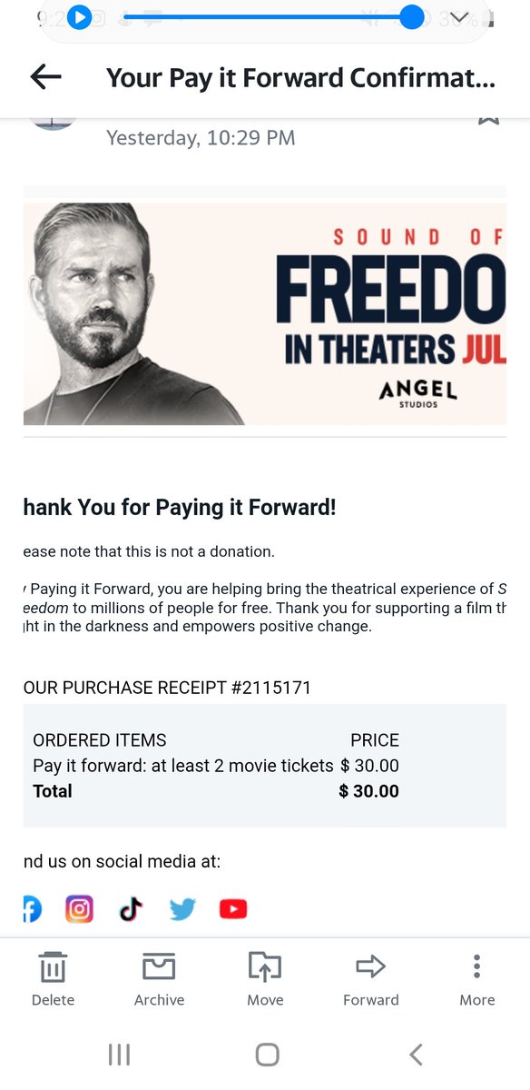 #GibsonChallenge here is a screenshot of 2 of the 6 tickets I've bought for #SoundOfFreedom @IamJimCaviezel