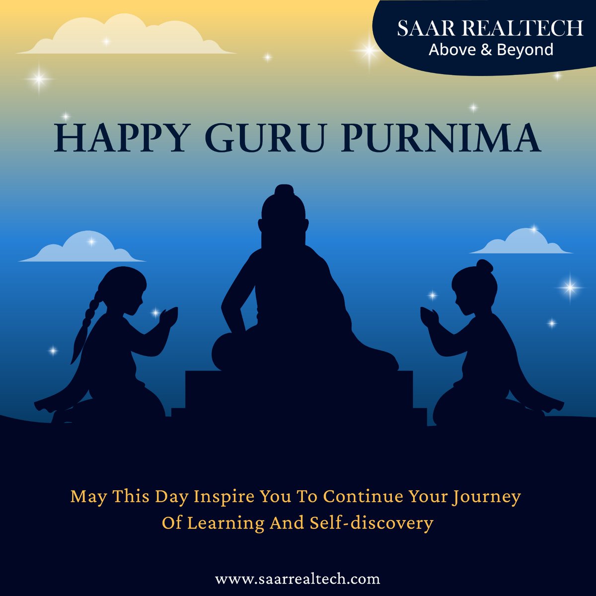 saarrealtech's tweet photo. Happy Guru Purnima!

May you experience profound spiritual growth, awakening, and a deepening connection with the divine.

#GuruPurnima #RealEstatePune #RealEstateProductDevelopment #ProjectFeasibility #RealEstateConsultanting #RealEstateSales #Strategy #Sales #Marketing https://t.co/wFpwCfpaoP