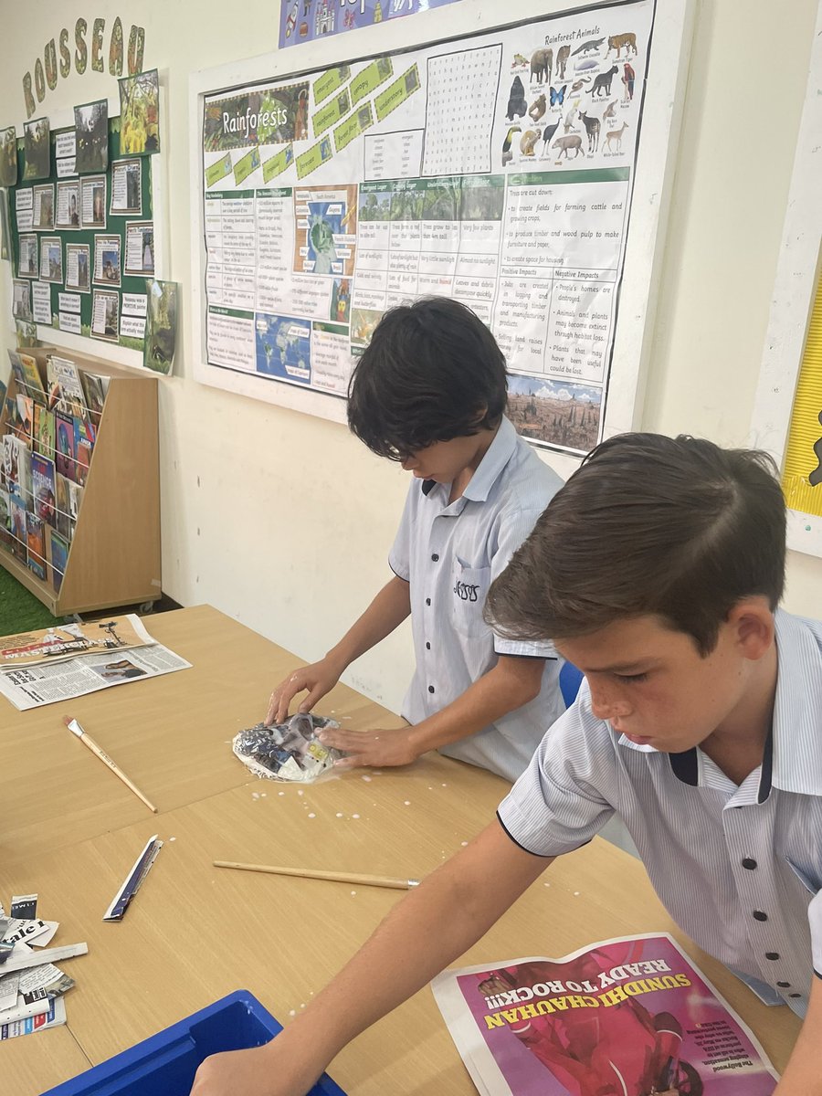 Stage 1 of our final art project in Year 5! Papier-mâché! #JESSJumArt