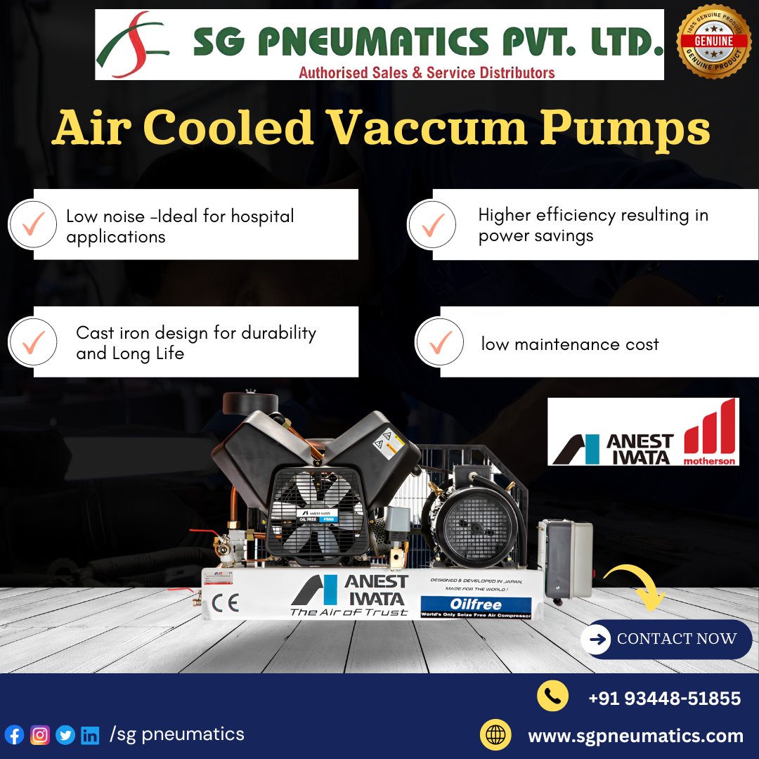'Our air-cooled vacuum pumps are perfect for a variety of applications, from laboratory work to industrial manufacturing. Contact us today to learn more.'
the best air-cooled compressor in Tirupur, Coimbatore, Erode, Madurai, and Chennai.
#aircooledvacuumpump #vacuumpumps