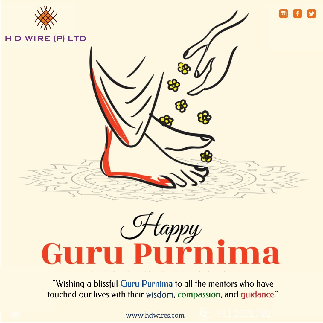 hdwires's tweet photo. Wishing a blissful #GuruPurnima to all the mentors who have touched our lives with their wisdom, compassion, and guidance.
#गुरु_पूर्णिमा #HappyGuruPurnima #GuruPurnima2023 #Teacher #Guru #Guruji #Guruvar #Gurudev #Blessings #MondayMotivation #HDWire #SteelWire #WireIndustry https://t.co/pLjQSRtdzb
