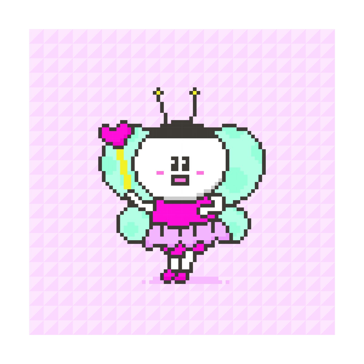 MEcharashop's tweet photo. 店長紹介😃
〜うちのキャラをドット絵にしてみた〜
「チョウチョ」

#蝶々 #Butterfly  #絵描きさんと繋がりたい #イラスト好きな人と繋がりたい #みんなで楽しむTwitter展覧会 #夏の創作クラスタフォロー祭  #イラスト #オリジナルイラスト #NFTs  #OPENSEANFT #pixelart #nftart #NFT宣伝枠 https://t.co/fjdlwP4hbp