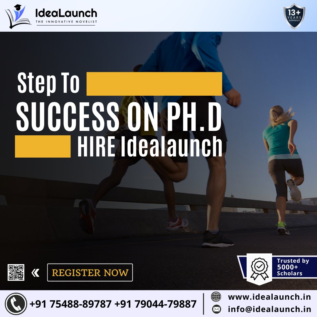 STEP TO SUCCESS ON Ph.D - IdeaLaunch

Website: idealaunch.in

Mail id: research@idealaunch.in

Call us: +91 7904479887, +91 7548889787

#Idealaunch #research #PhD #researchers  #phdlife #phdstudent #PhDposition #phdjourney #phdwriting #researchservices #researchreports