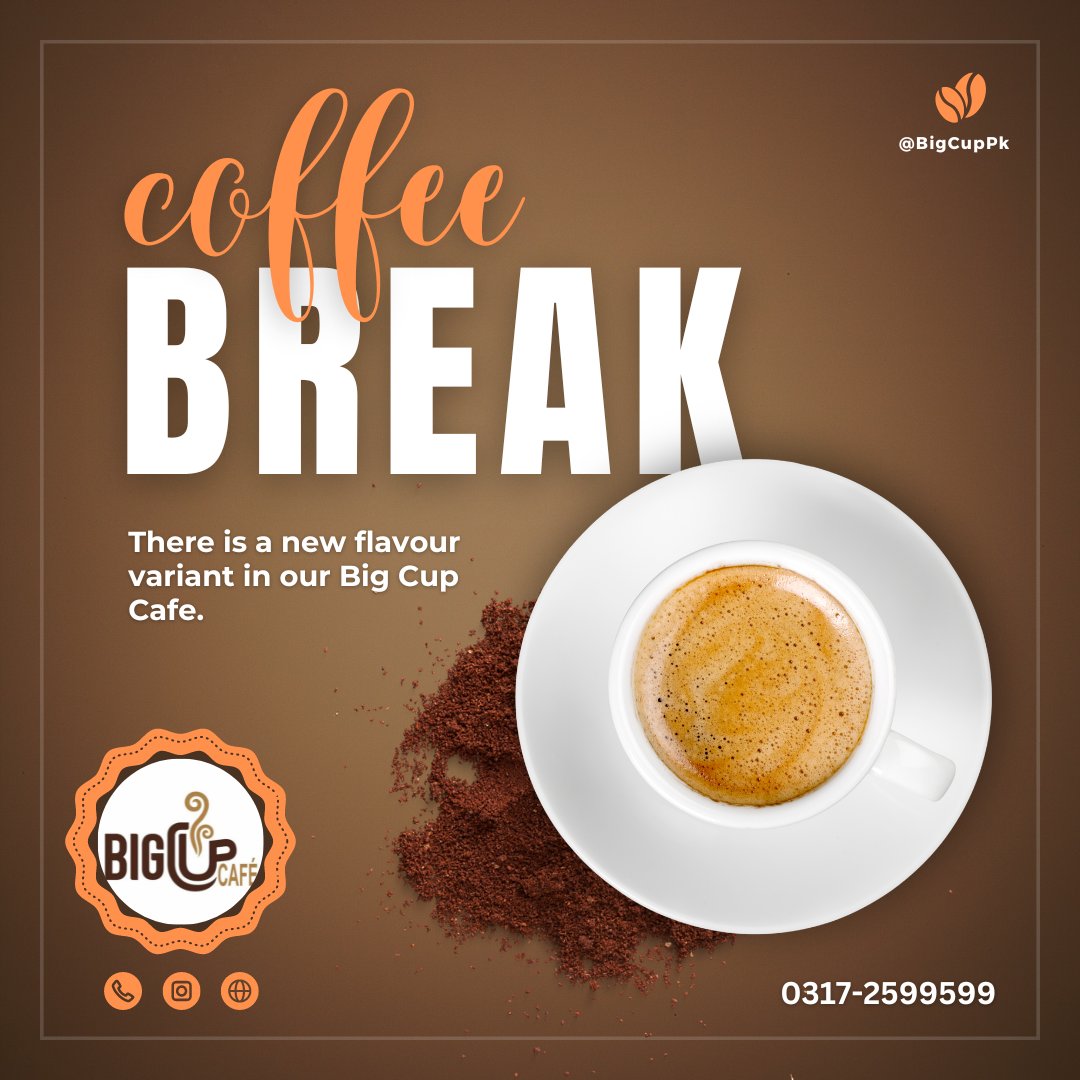 CafeBigCup's tweet photo. Coffee Break at Big Cup Cafe ☕ 😋

Coming Soon at #MOI in F-11 Markaz, #Islamabad.
0317-2599599
#bigcup #bigcupcafe #cafe #tea #coffeelover #teainislamabad #bigcups #teapoint #coffeepoint #comingsoon #f11markaz #coffee #coffeebreak https://t.co/ijOf1Z7Mgc