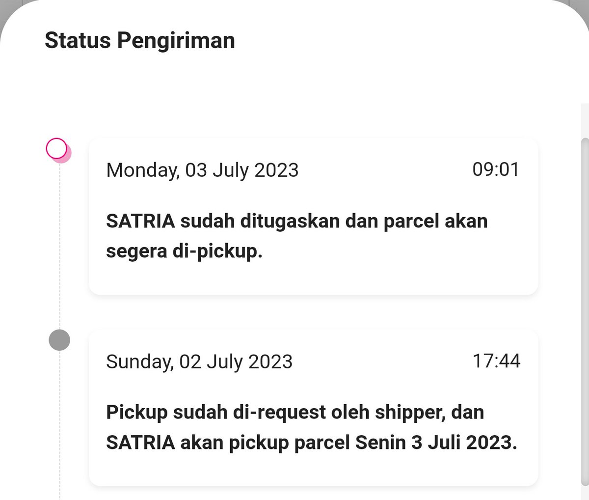 ervido's tweet photo. @anteraja_id @anteraja_id sejak kemarin sore sampai detik ini paket belum dipickup, kapan mau nyampe nya.! :(
#lemot #lelet https://t.co/RlWjOYn2C3