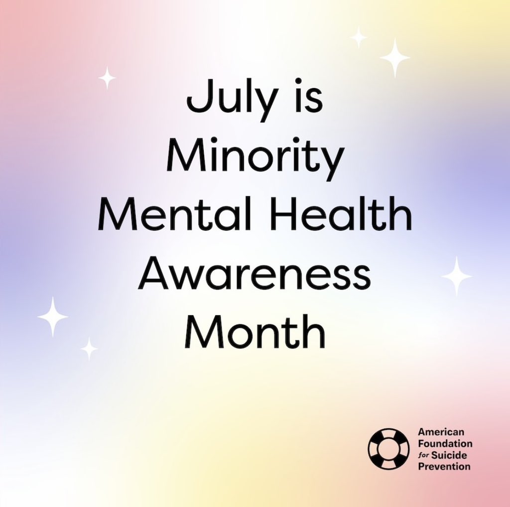 PfieldSuicPrev's tweet photo. July is Minority Mental Health Awareness Month. This is a reminder that it is okay to ask for help in times of need. Take a second and learn the warning signs to recognize if someone you may know is struggling. You are not alone. #yourstoryisntover https://t.co/o0M301pe8Q