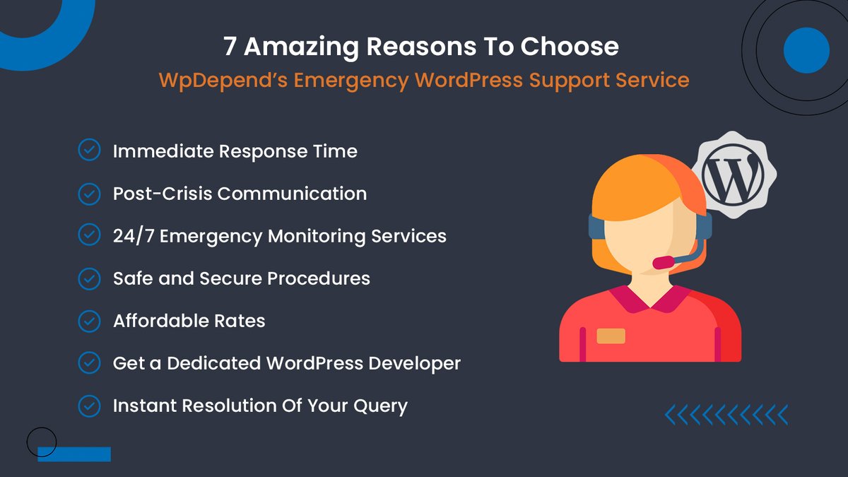WpDepend's tweet image. Our round-the-clock expert team will provide complete WordPress emergency support service and immediately come to action once you generate the ticket.

Get Started Today -  wpdepend.com/emergency-word…
#wordpresssupport #wordpresssupportservices