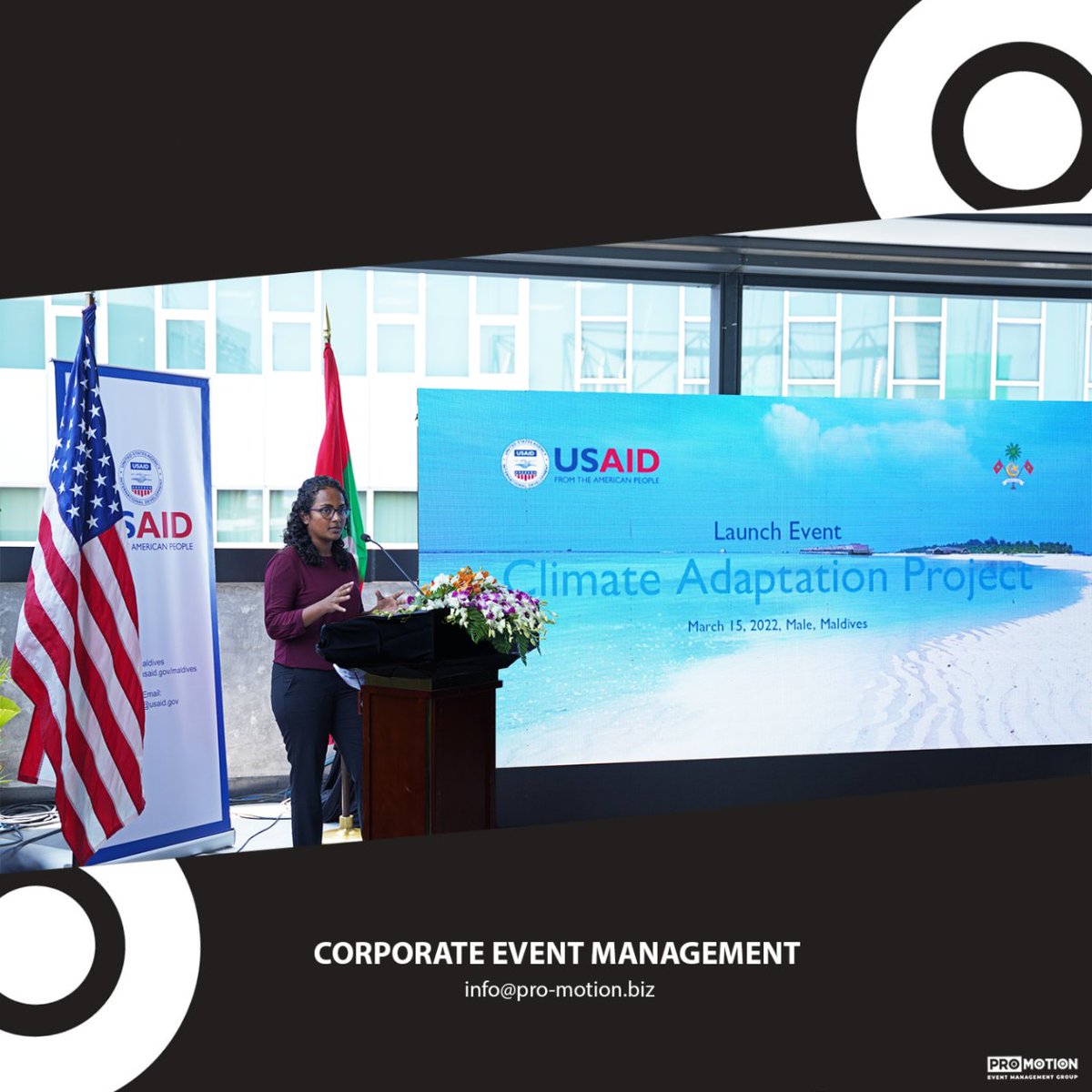 Event management for <a href="/usaid/">USAID</a> Climate Change Adaptation (CCA) Project launching. The event was inaugurated by Minister of Environment, Climate Change and Technology H.E. Aminath Shauna.

#ProMotionEvents 
#EventPlanning 
#EventManagement
#EventProfessionals