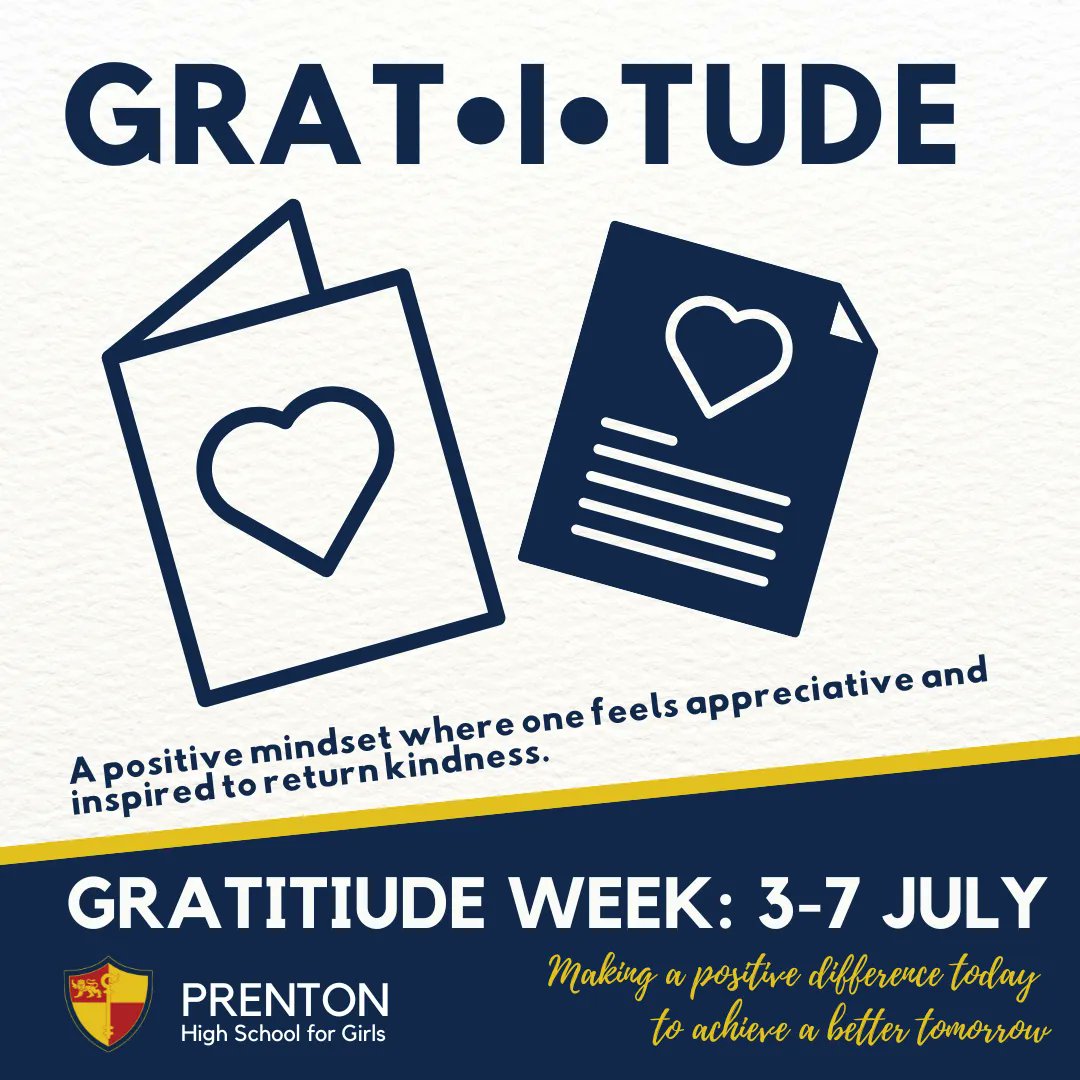 TeamPrenton's tweet photo. Celebrating Gratitude Week:
This week, as part of our Personal Development sessions, students will be asked to design and make their own gratitude cards to send a message of thanks to a staff member.
. #prentonpersonaldevelopment
. #prentongratitudeweek https://t.co/AzkKyrod4p