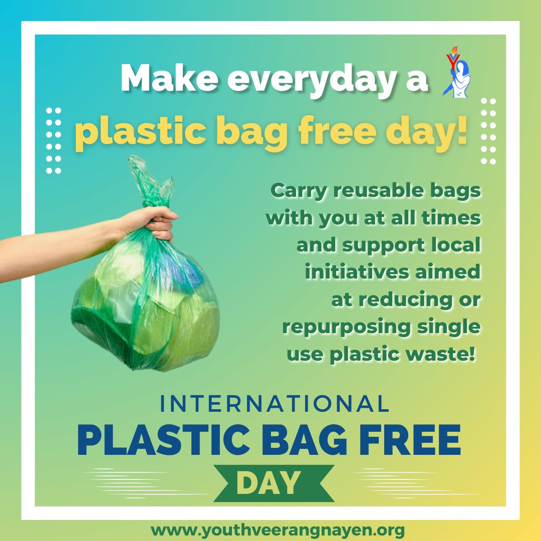 Just switching from plastic to reusable cloth bags will cause our plastic problem to reduce dramatically! This #InternationalPlasticBagFreeDay, let's contribute to making our planet a happier and more habitable place for all!
#SwitchToClothBags
#NoPlasticBag
#SayNoToPlasticBag
