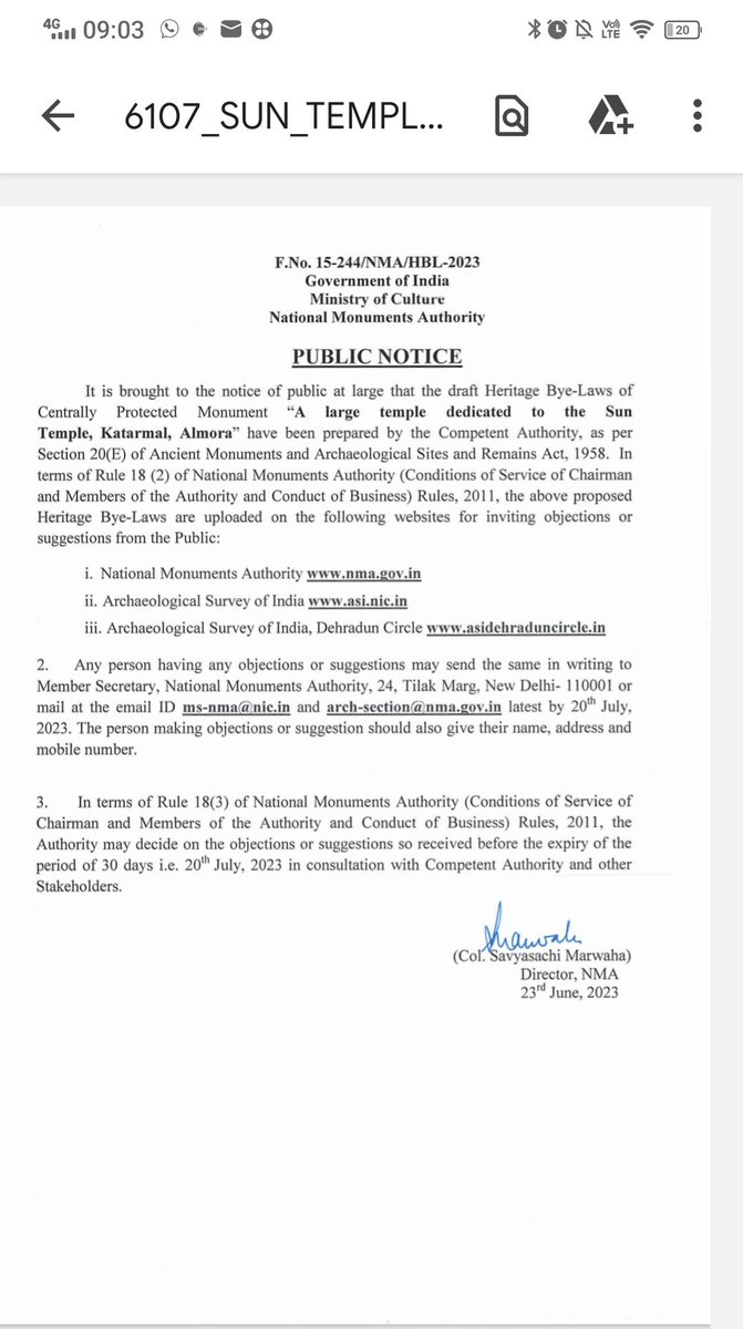 reenupaul's tweet photo. Please see this notice on the ASI site-
asi. https://t.co/hoJzXki3Cq
Public objections and suggestions  have been called for the draft Heritage bylaws of the Suntemple Katarmal Almora . https://t.co/ytWXJKUuqf