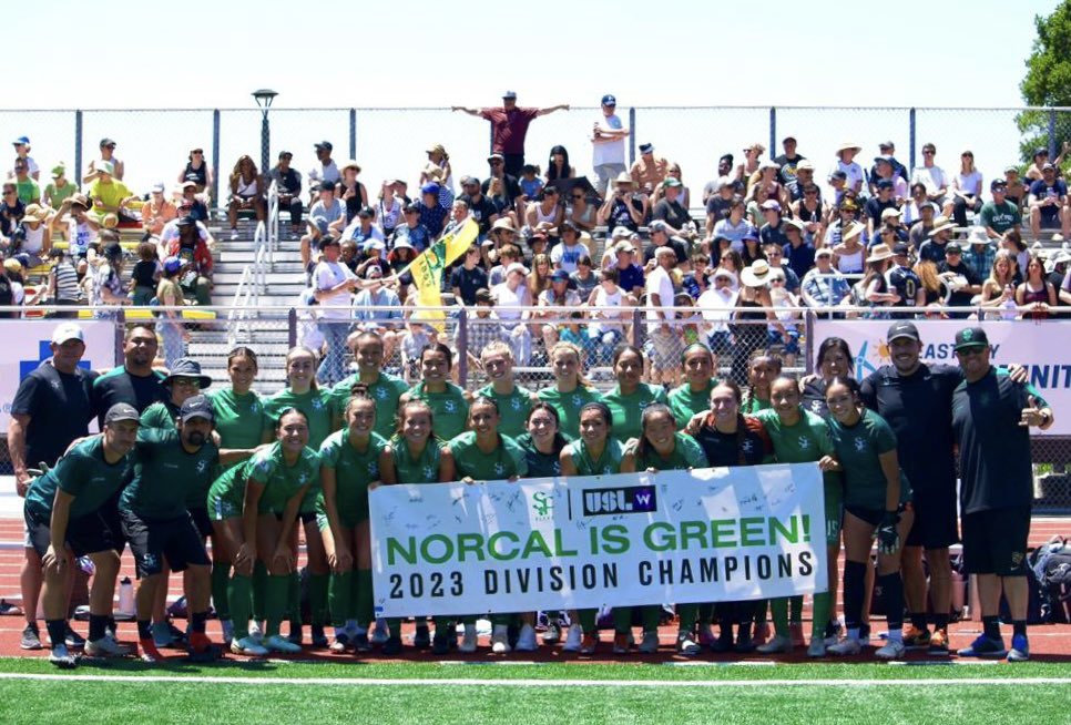 SFGlensSC's tweet photo. After locking up the NorCal Division 🏆 we look ahead to the @USLWLeague National Playoffs!

The road to the Western Conference Final will go through Skyline! Semifinal is set vs. Oakland Soul, Friday 12:30pm. Ticket info coming 🔜. 

#UpTheGlens | #ForTheW https://t.co/zcvBF5bQiL