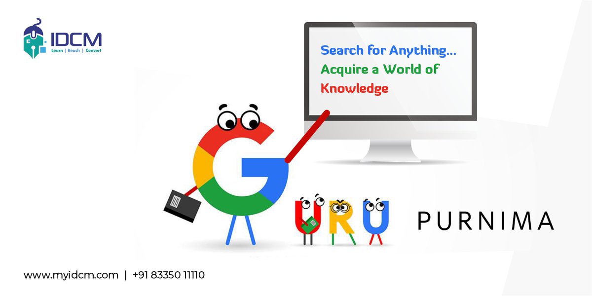 IDCM_dmtraining's tweet photo. π From finding answers to solving problems, Google Guru is here to assist you every step of the way. πͺ
Happy Guru Purnima ππ»π
#myIDCM #LearnWithIDCM #DigitalMarketing #IAmDigitalReady #WinningStrokewithIDCM #Guru #GuruPurnima #happygurupurnima #realguru #googleguru https://t.co/eW0S6KKY3p