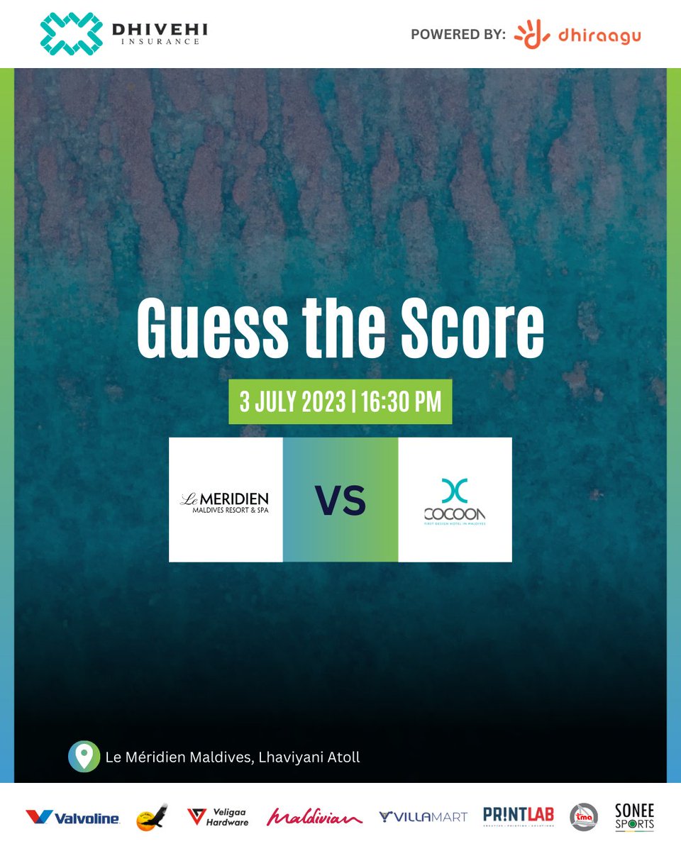 The Final is here!

@lemeridienmaldives vs <a href="/CocoonMaldives/">Cocoon Maldives</a>