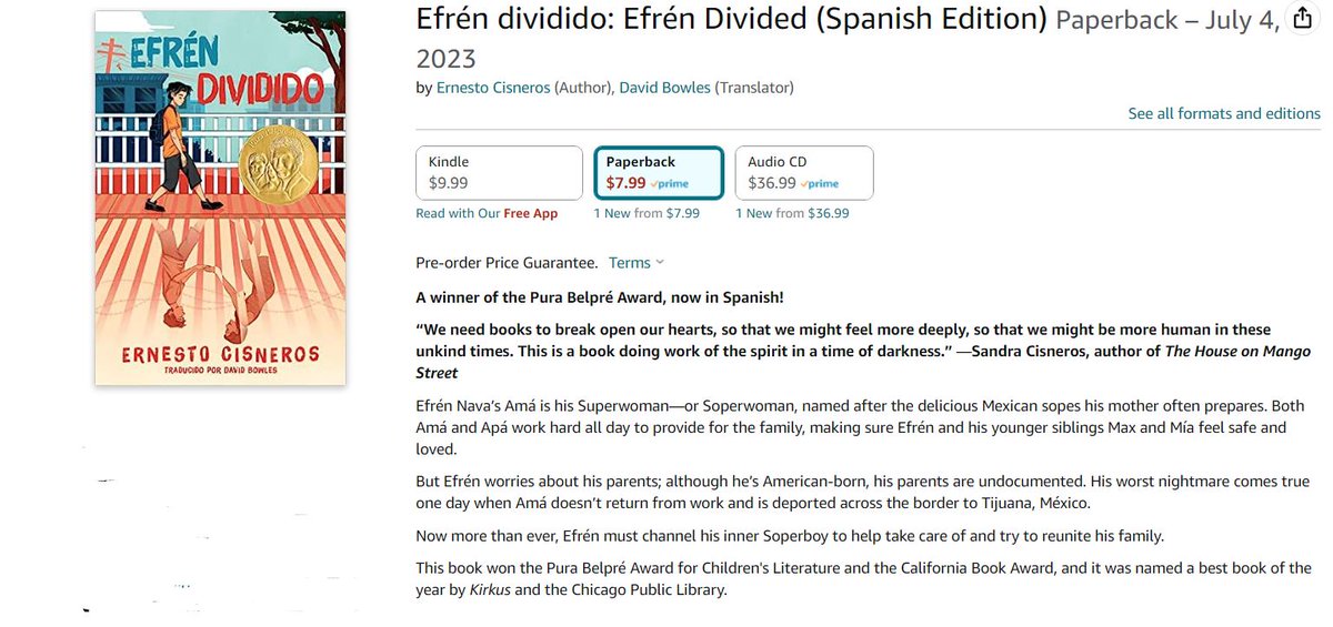 I simply cannot wait to share Efrén Dividido (the Spanish version) with all the Spanish-speaking heroes who risked everything in search of a better life for their children. This story is for you! It's time you felt seen too. #Latinx @LasMusasBooks @NBCLatino  @LatinxinPub
