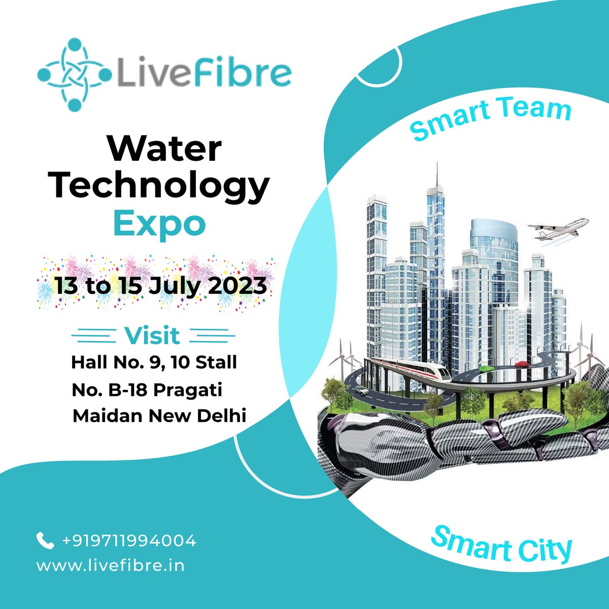 livefibre's tweet photo. Most awaited water technology expo happening on 13 14 15th of July in Pragati Maidan. Do visit us at Stall number B 18 to know all about ultrasonic water meters and smart water metering solutions.
@sudeepdutt @EA_Water https://t.co/VF0eklQKPD