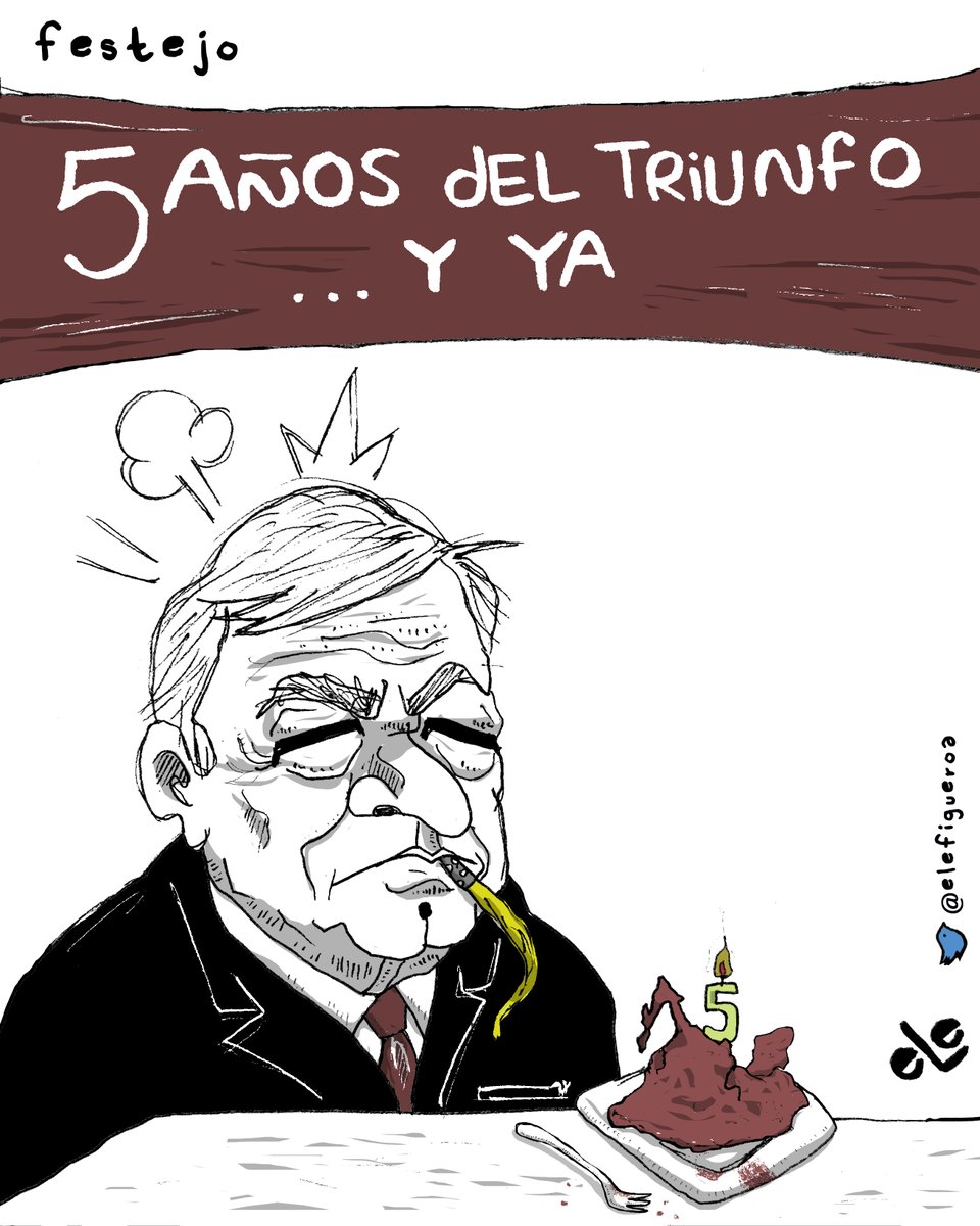 elefigueroa's tweet image. Festejo

#5Años #AMLOfest #AMLO #México #Desastre

#Cartón #CaricaturaPolítica #Caricatura #Caricaturista #CaricaturistaPolítica #Cartonista #Monera