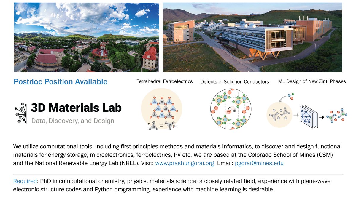 The team is growing! We have a postdoc opening (starting Oct 2023 or later). If you're excited about using computations and data-driven approaches to discover & design new materials,  DM or email your CV and research interests. 

RTs appreciated!
#compchem #chempostdoc #postdoc