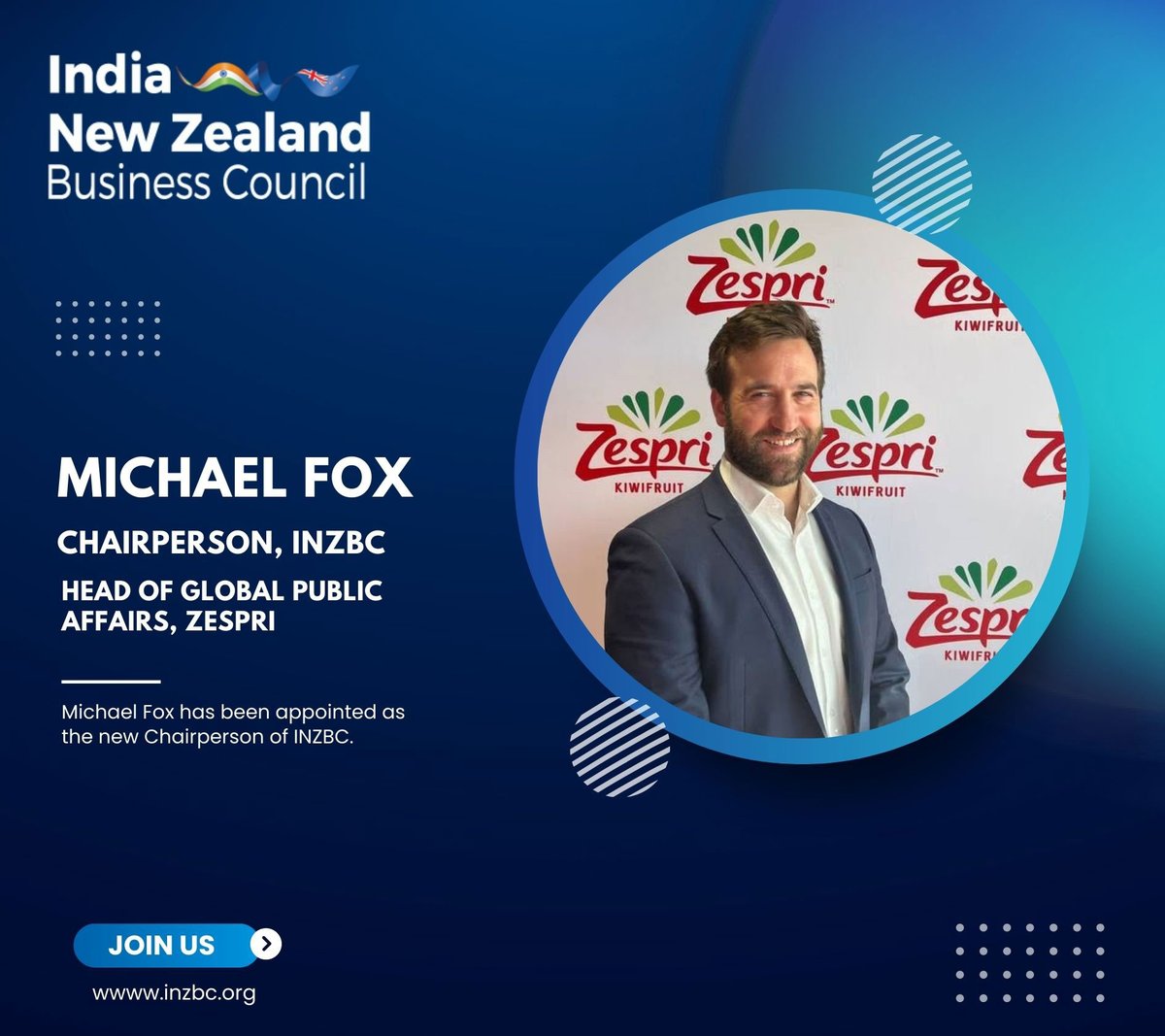 Announcement: Board member Michael Fox has been appointed as the Chair of the India New Zealand Business Council at the AGM on June 30 2023, replacing Earl Rattray who has completed his two-year term as Chair. See full announcement here: inzbc.org/post/michael-f…