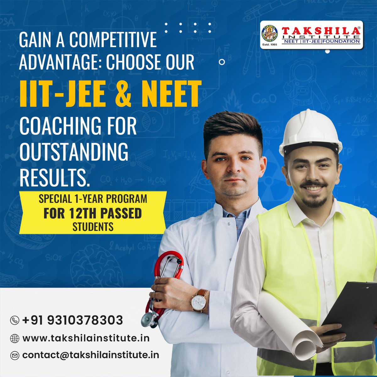 Seize the competitive advantage: Elevate your performance and achieve exceptional results with our acclaimed IIT-JEE and NEET coaching.

#competitiveadvantage #elevateyourperformance #exceptionalresults #iitjeecoaching #neetcoaching #takshila #takshilainstitute