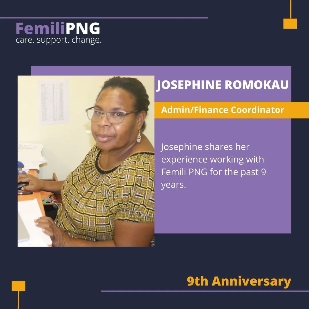 FemiliPNG's tweet photo. Meet one of our long serving staff Mrs. Josephine Romokau. We are proud to share her interview as we reflect on our journey in the past 9 years.
#FPNG9thAnniversary #StaffReflections #ThankfulandBlessed https://t.co/RzMjN1UK8N