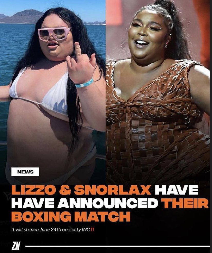 ChamBoxing's tweet photo. INTERESTING‼️
Lizzo and Snorlax are rumoured to have agreed on a boxing match 🤯👀
-
Thoughts ❓🤔 https://t.co/1Zcagc1SFw