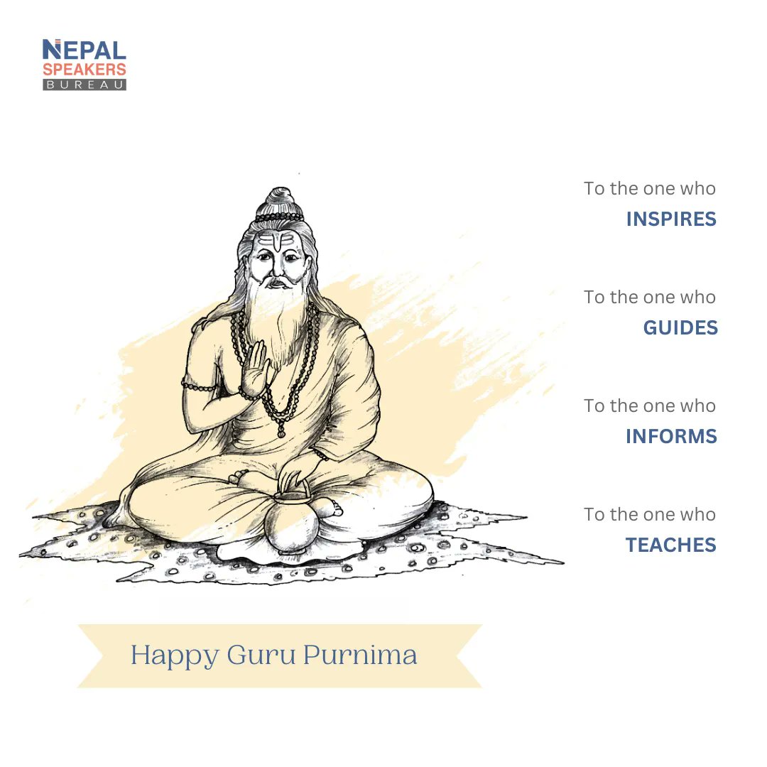 Grateful for the mentors who go above and beyond, nurturing dreams and shaping futures. Happy Guru Purnima!
 #EmpoweringMinds #HappyGuruPurnima #Nepalspeakersbureau