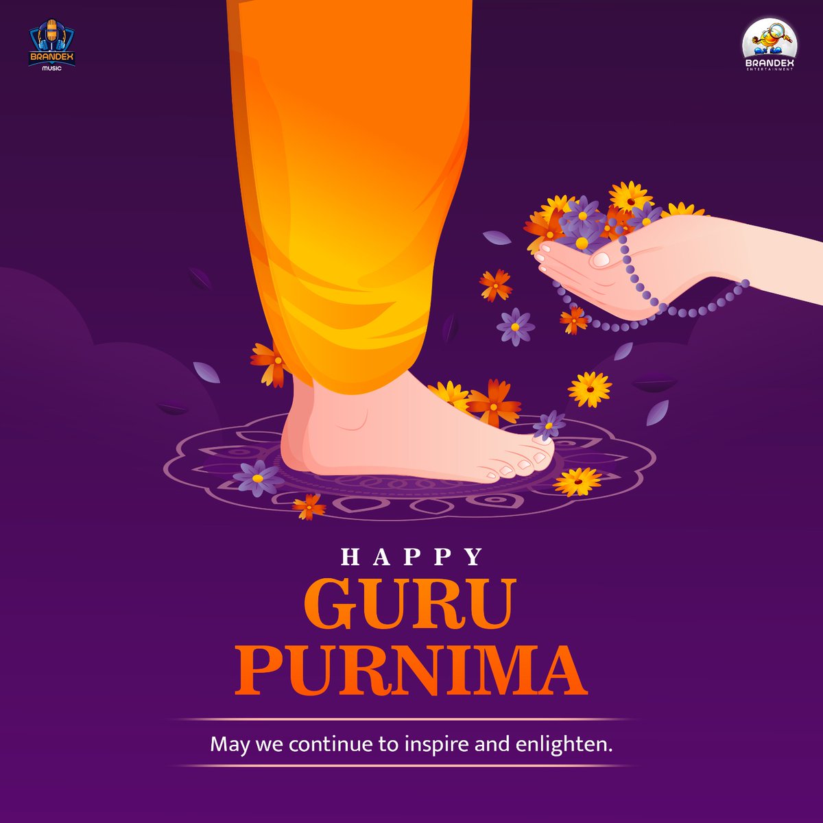 BrandexMusic's tweet photo. May this Guru Purnima, our productions continue to inspire and enlighten as we pay homage to those who have led us on our creative journey🌸 https://t.co/0Ek3a4LoDR
