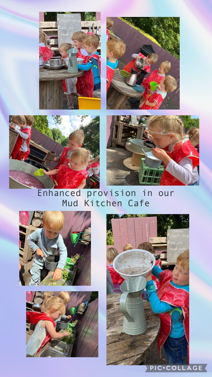Our youngest children enjoyed exploring enhancements in their Mud Kitchen. Great communication, teamwork, real life maths application and sustained focus as they explored the outdoors based on their interests. #outdoorlearning #eyfs #exploration