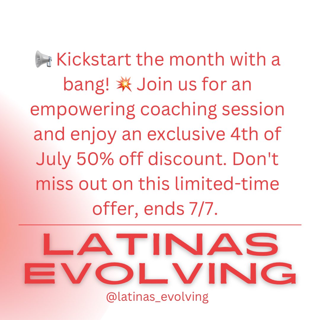 tayrintapia's tweet photo. 🌸💪📆 Welcome to July 2023 with @LatinasEvolving 📆💪🌸 

Kickstart the month with a bang! 💥 Join us for an empowering coaching session and enjoy an exclusive 4th of July 50% off discount. Don't miss out on this limited-time offer! Offer extended til Friday 7/7. #coachsession https://t.co/xtXwRFXWEn