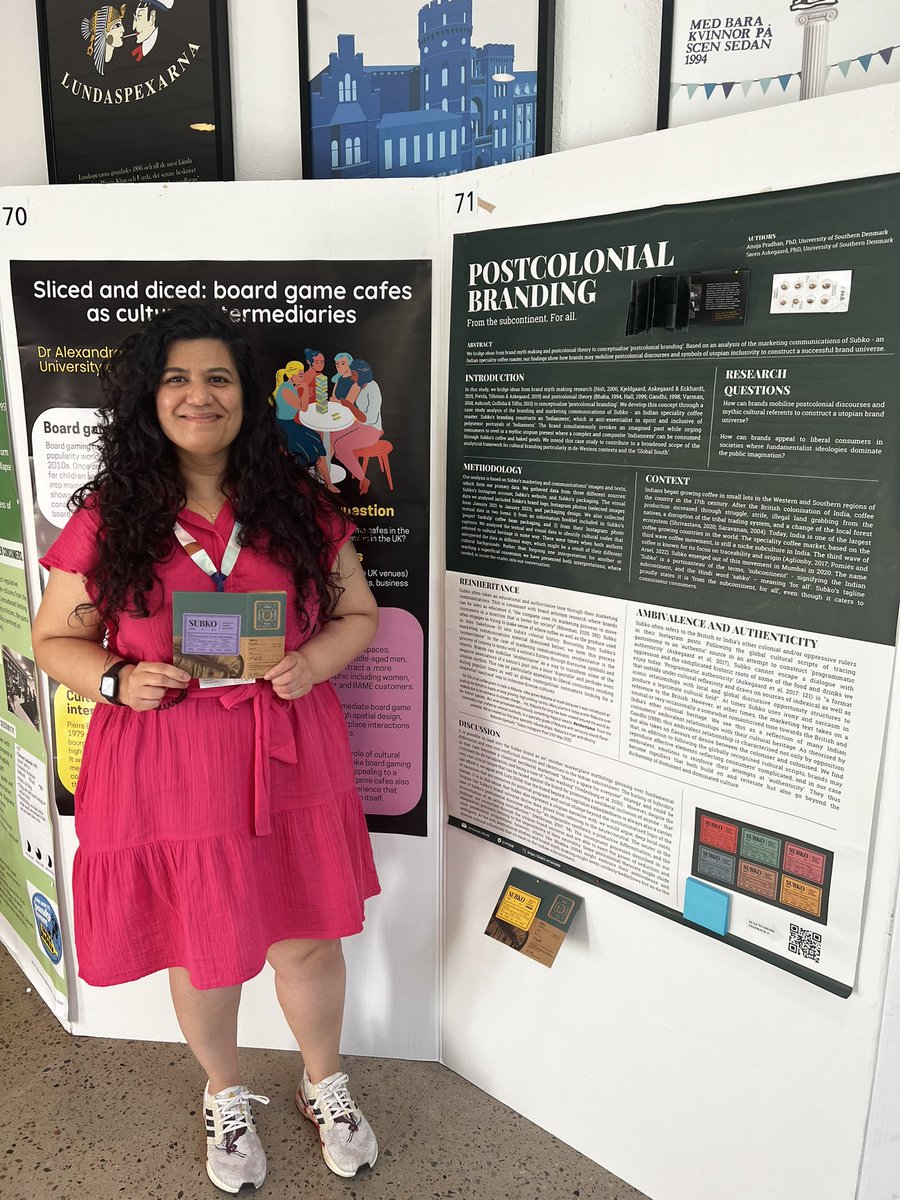 anujap's tweet image. Enjoyed presenting my research on postcolonial discourses in coffee branding at #cctc2023 in Lund, Sweden. Now on to the @Acad_Marketing conference in Birmingham, UK to discuss alternative methods in consumer research ☺️☕️👩🏻‍🏫 #AcademicTwitter