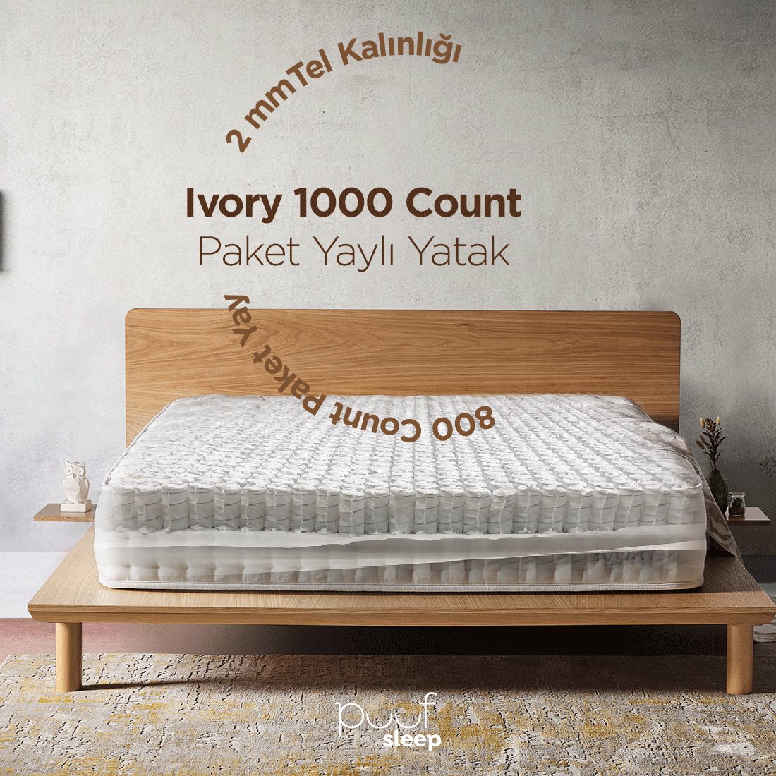 1000 countluk paket yay yüksek yay yoğunluğu ile vücut kıvrımlarına uyum sağlayarak hassas ve ortopedik uyku sağlar.

#puufsleep #aventus #atkılı #deveyünü
#atkılıyatak #deveyünüyatak #konforluyatak #sağlıklıyatak #yatak