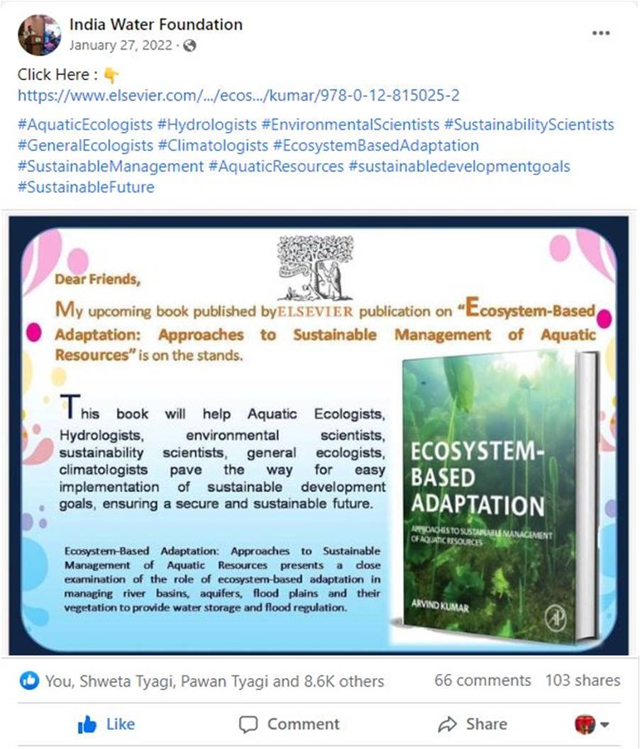IndiaWaterFoun1's tweet photo. For Book Click Here : 👇
https://t.co/P9F9Y5bYDy
#aquaticecologists #hydrologists #EnvironmentalScientist #sustainabilityscientists #generalecologists #climatologists #EcosystembasedAdaptation #sustainablemanagement #aquaticresources #sustainabledevelopmentgoals2030 https://t.co/dmXxTUwLf0