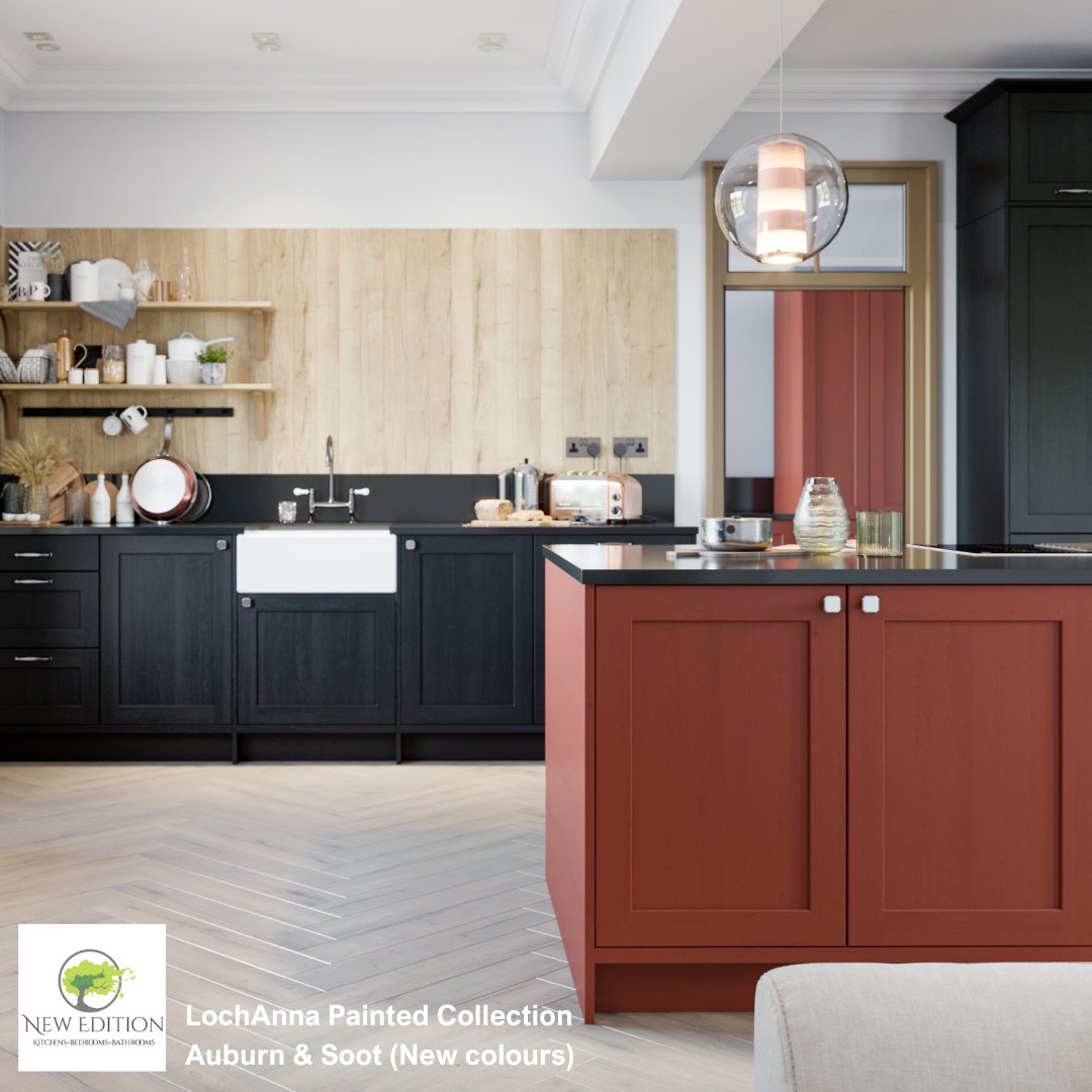 New Edition Ltd #ColwynBay - an approved LochAnna kitchens specialis 𝗡𝗲𝘄 𝗰𝗼𝗹𝗼𝘂𝗿𝘀 𝗮𝘃𝗮𝗶𝗹𝗮𝗯𝗹𝗲 𝘁𝗵𝗶𝘀 𝘆𝗲𝗮𝗿 – Auburn & Soot, Auburn is a beautiful, natural red tone with a hint of rust, whilst Soot is a deep and rich black. 𝗖𝗼𝗻𝘁𝗮𝗰𝘁 𝗨𝘀: 📞01492 530162