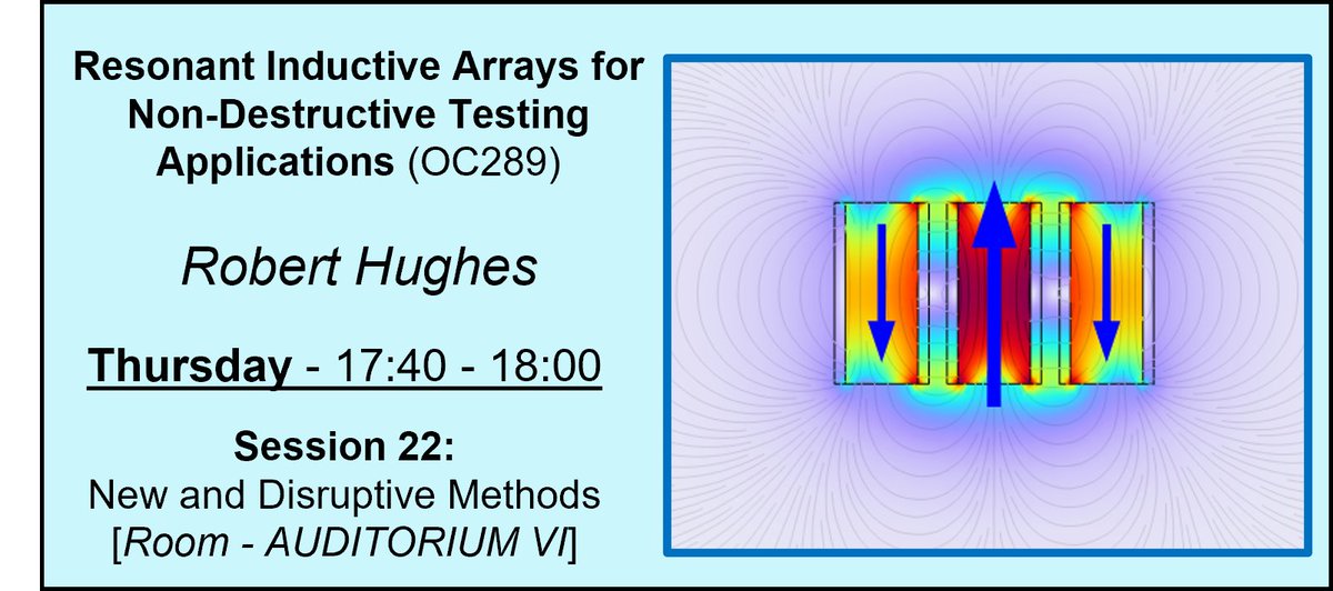 Robert R. Hughes (@robertrhughes) on Twitter photo We're very excited to share <a href="/Bristol_UNDT/">Bristol UNDT</a>'s E&M research <a href="/ECNDT2023/">ECNDT 2023</a> this week.
Talks on Tues and Thurs from myself, Qiuji Yi, and Alexis Hernandez - ranging from eddy-current characterisation of CFRP wrinkles, to the theory and application of resonance in multi-coil sensors. We're very excited to share <a href="/Bristol_UNDT/">Bristol UNDT</a>'s E&M research <a href="/ECNDT2023/">ECNDT 2023</a> this week.
Talks on Tues and Thurs from myself, Qiuji Yi, and Alexis Hernandez - ranging from eddy-current characterisation of CFRP wrinkles, to the theory and application of resonance in multi-coil sensors.