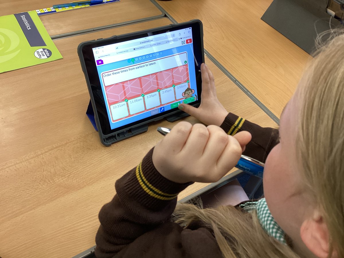 7StHerberts's tweet image. As part of our maths meet we are using purple mash and our iPads to recap previous learning. Today, we are going over Time and decimals! #StHerbertsMaths #StHerbertsComputing
