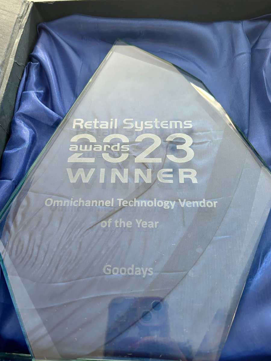 🏆 We won! bit.ly/3XxduWt

Goodays wins Best #Omnichannel Technology Vendor at the #RetailSystemsAwards 2023

Congrats to the entire Goodays team and fellow nominees. Thanks also to the organisers and judges at <a href="/RetailSystems/">Retail Systems</a> for a great night!

#RSA2023 #RetailSystems