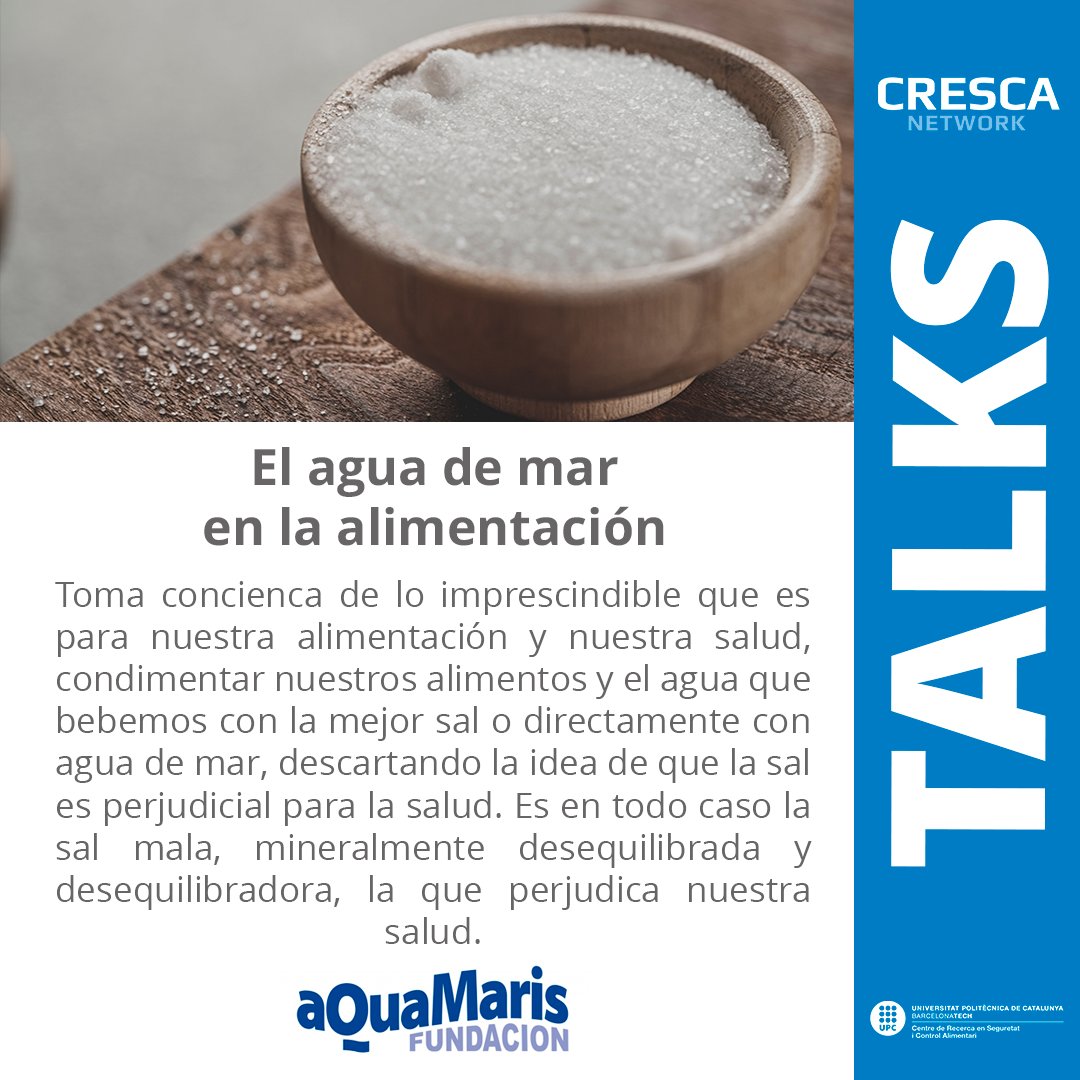 cresca_net's tweet photo. El agua de mar es un tesoro natural que aporta una gran variedad de minerales y oligoelementos esenciales para nuestro organismo. Descubre cómo puedes enriquecer tus platos y promover una alimentación equilibrada y saludable. Inscripciones ⬇️⬇️
https://t.co/Bkw9oPtYuo https://t.co/y6ZyhbYUSY
