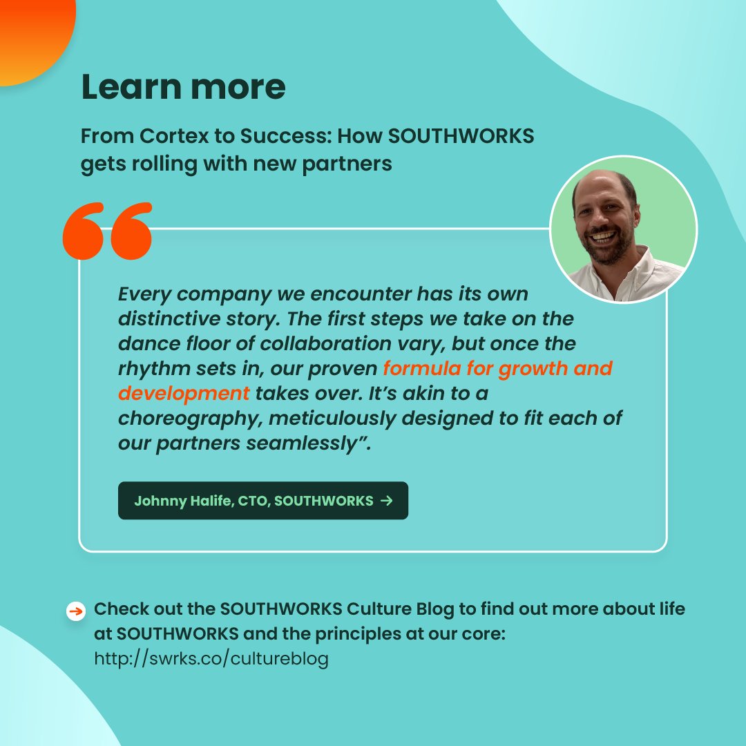 southworks's tweet image. 5/5 💃“The first steps we take on the dance floor of collaboration vary, but once the rhythm sets in, our proven formula for growth and development takes over.” – @johnnyhalife 
💡Learn more about #SOUTHWORKS unique way of working 👉 swrks.co/cultureblog 
#DevelopmentonDemand