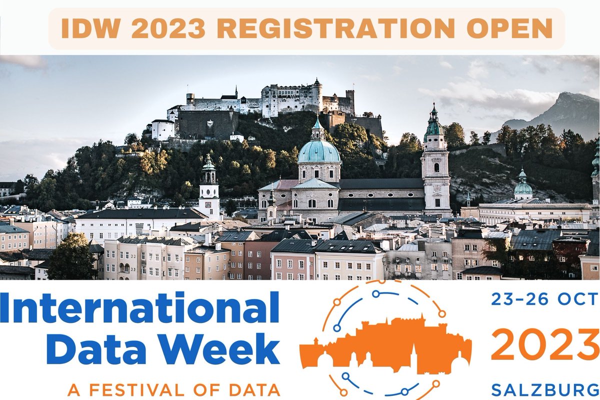 Registration for IDW 2023 is now open! Join the global data community at #IDWSalzburg2023! 🔖Register now bit.ly/3JI5ImG ⏳Early Bird deadline 15 September