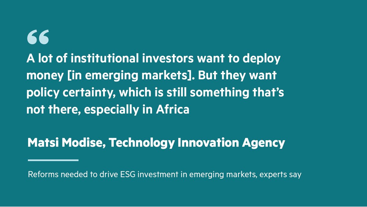 Sustainable Views (@sustainviews) on Twitter photo Solutions are slowly being discussed and implemented to drive capital into emerging markets and to reduce the cost of financing renewable energy projects in them, but experts insist more needs to be done if they are to become net zero by 2050
on.ft.com/44qn13K
<a href="/matsimodise/">Matsi Modise</a> Solutions are slowly being discussed and implemented to drive capital into emerging markets and to reduce the cost of financing renewable energy projects in them, but experts insist more needs to be done if they are to become net zero by 2050
on.ft.com/44qn13K
<a href="/matsimodise/">Matsi Modise</a>