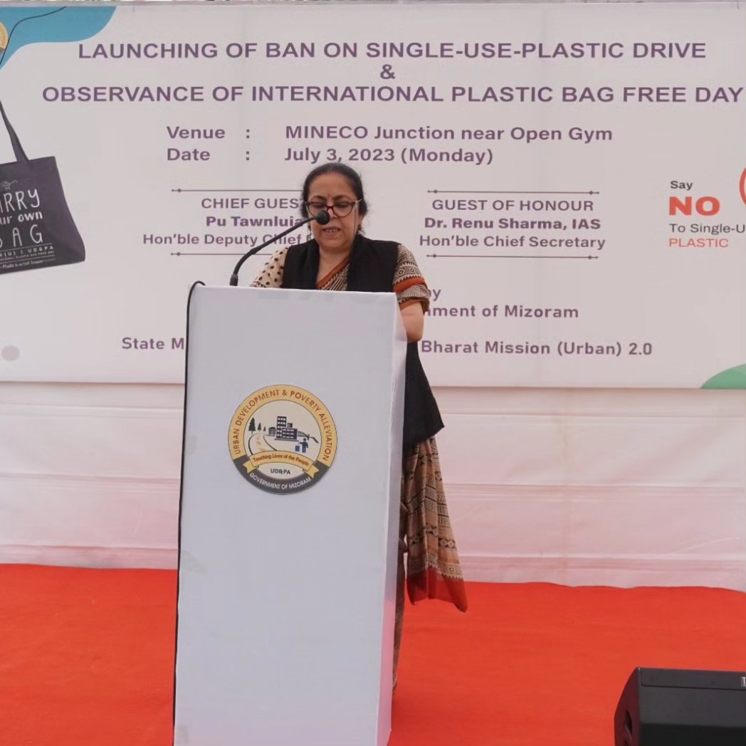 sbmu_mizoram's tweet photo. Glimpses from the Launching of Ban on Single Use Plastic Drive & Observance of #InternationalPlasticBagFreeDay at MINECO, Aizawl on 3rd July, 2023.
#SaynotoSUP
#NoToleranceDayofSUP
#BanonSingleUsePlastic
#PlasticFreeMizoram
#SwachhMizoram https://t.co/4FY0fxtuWO