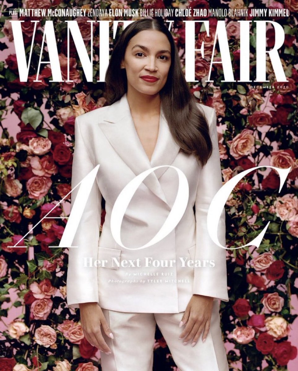 AOC has 11 million followers, a netflix documentary, and was on the cover of for Vanity fair. We are told 