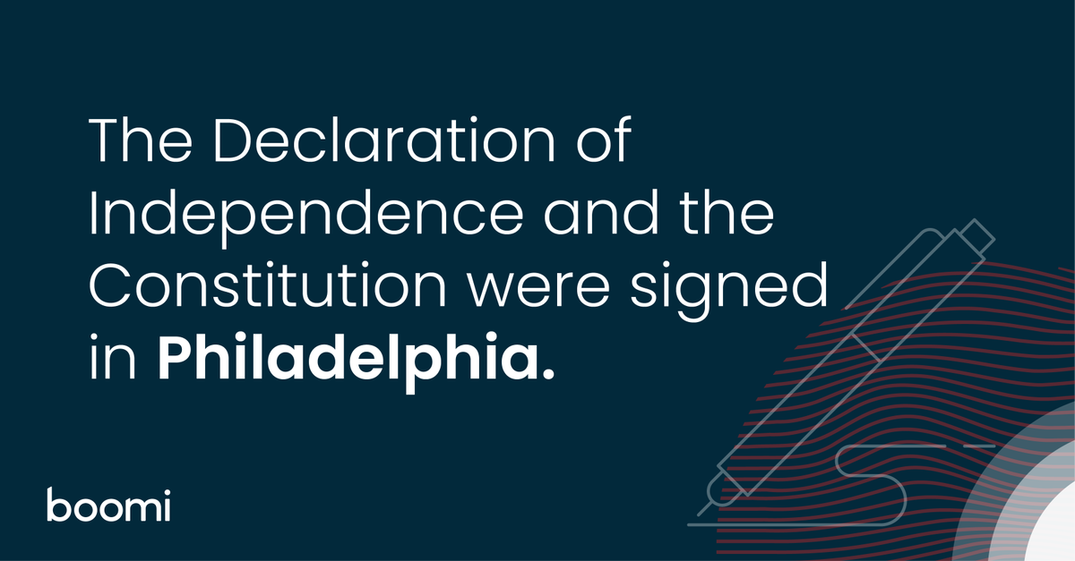 boomi's tweet photo. As a company founded in historical #Pennsylvania, Boomi is honoring the 4th of July with 4 fun facts about our nation's #Independence Day. 🇺🇸🎇 https://t.co/rY5LknYsAG