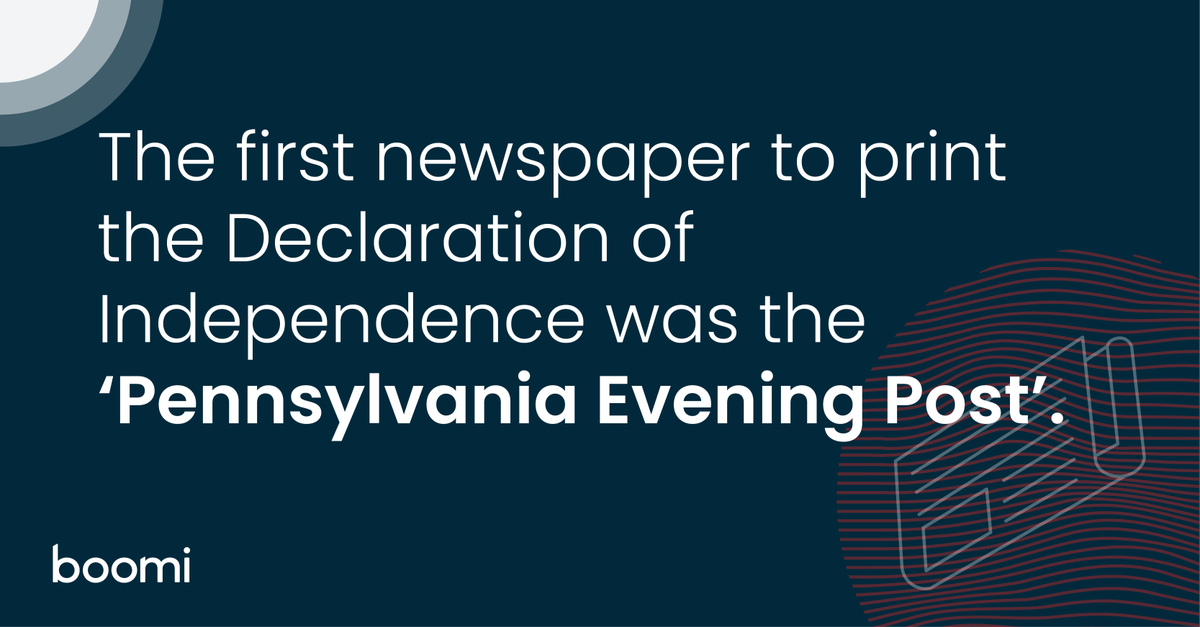 As a company founded in historical #Pennsylvania, Boomi is honoring the 4th of July with 4 fun facts about our nation's #Independence Day. 🇺🇸🎇