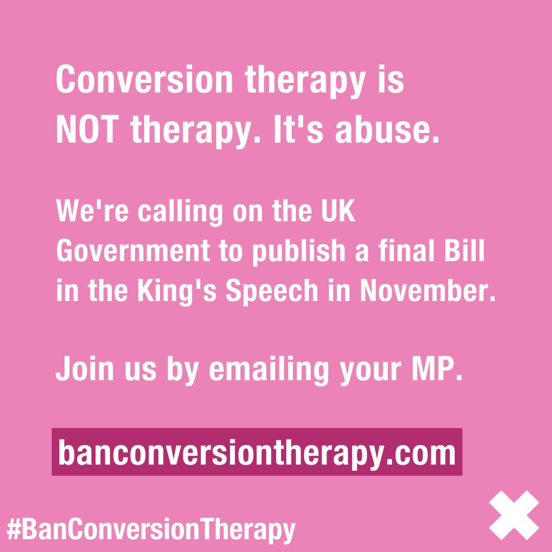 It’s been five years since the UK Government first promised to #BanConversionTherapy. But we’re still waiting.
 
We’re calling on the UK Government to publish the draft Bill immediately and bring forward the final Bill by the King’s Speech in November ➡️ buff.ly/3NxmKW1