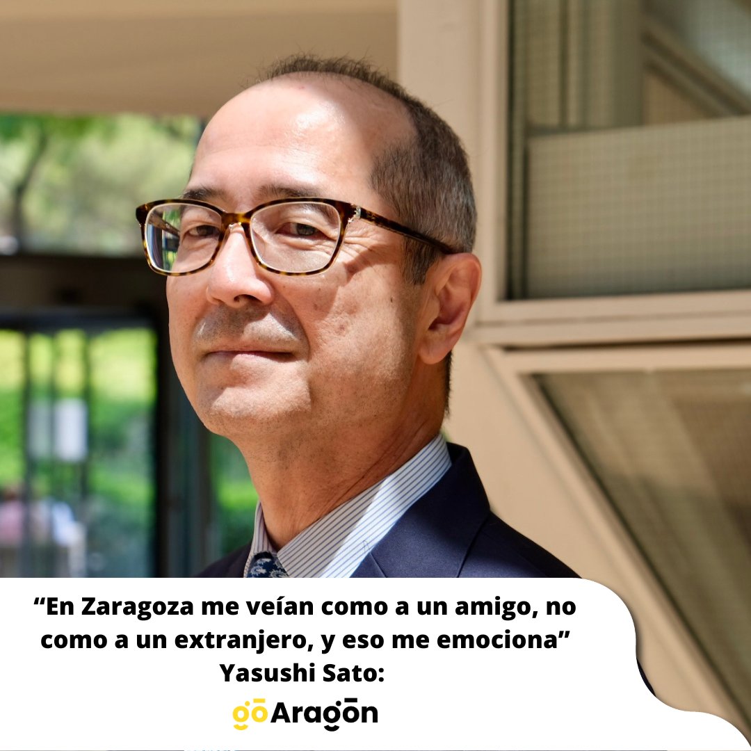 go_aragon's tweet photo. Entrevistamos a Yasushi Sato, cónsul general de Japón en Barcelona.
Yasushi Sato: “En Zaragoza me veían como a un amigo, no como a un extranjero, y eso me emociona”
#japon #entrevista #GoAragon
https://t.co/hYoHrqR8qx https://t.co/V5NDRKoD0y